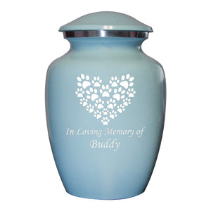 Blue Footprint Angel Wings Cremation Urn for Infants, Babies, Baby Boy, Urn, Ash Urns with Personalized Engraving (Footprint, Small)