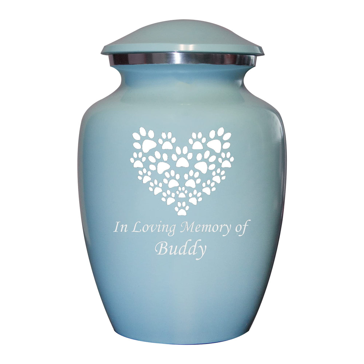 Blue Footprint Angel Wings Cremation Urn for Infants, Babies, Baby Boy, Urn, Ash Urns with Personalized Engraving (Footprint, Small)
