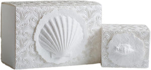 Favorite Place Biodegradable Shell Urn (Large), Eco-Friendly for Cremation or Water Burial (Metallic White K-103)