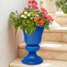 BrylaneHome Embry Urn Plastic Planter 14.5" W x 20" H - Drainage Hole, Suitable for Outdoor & Garden - Bronze
