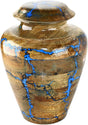 Solid Hand Turned Wooden Urns for Human Ashes Male/Female - Cremation Urns for Men/Women, Blue Decorative Urns for Ashes, Funeral Urns for Adults | X-Large (8x8x11, 250 lbs or 111.39 kg)