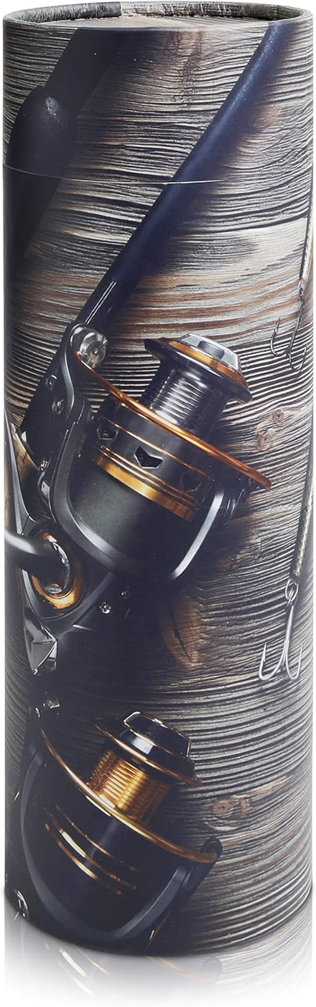 Scattering Tubes for Human Ashes - Cremation Urns for Burial, Travel, Transport & Spreading Cremains - Cabin-Safe Grey Memorial Container Keepsake - Grey Fishing Design Large 14.8" x 5"