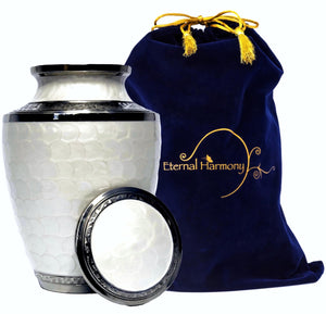 Eternal Harmony Large Urn for Ashes, Adult Male & Female Cremation Urn for Human Ashes with Elegant Finishes, Secure Seal & Velvet Bag, Funeral Vase for Men & Women Up to 200 lbs