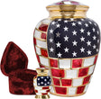 Trupoint Memorials Cremation Urns for Human Ashes, Military and Patriotic Decorative Burial Urn for Veteran Adult Large & Small Urns for Human Ashes Keepsake, Small American Flag with Velvet Heart Box