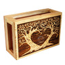 Wooden Box Funeral Cremation Urns for Human Ashes Adult Large - Burial Urns for Columbarium - Tree of Life Flying Bird (250 Cubic Inches, Twin Tree - Heart)