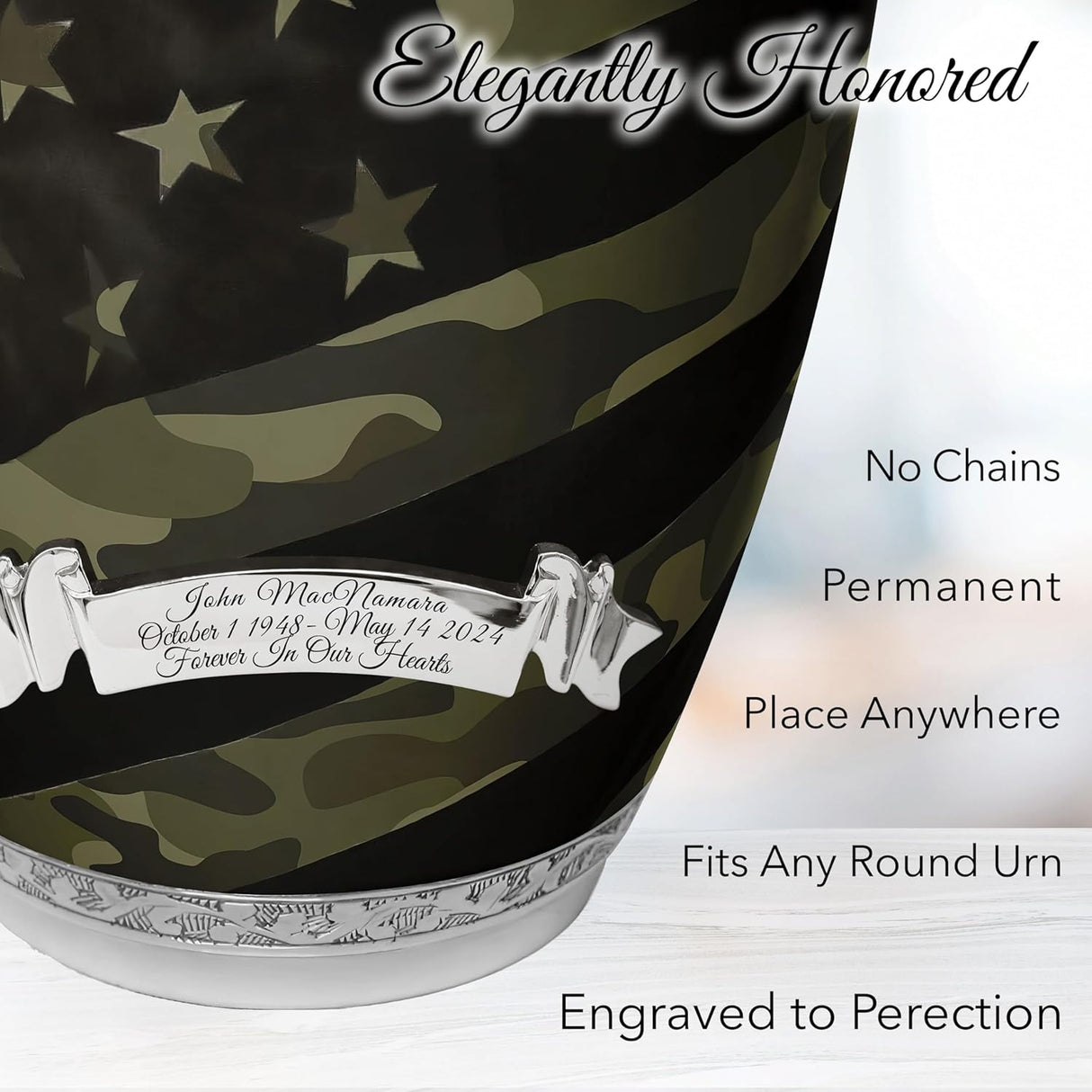 Military Cremation Urn for Ashes Adult Male - Beautifully Handcrafted Decorative Urns & Personalized Army Urns for Human Ashes Adult Man Traditional Camouflage