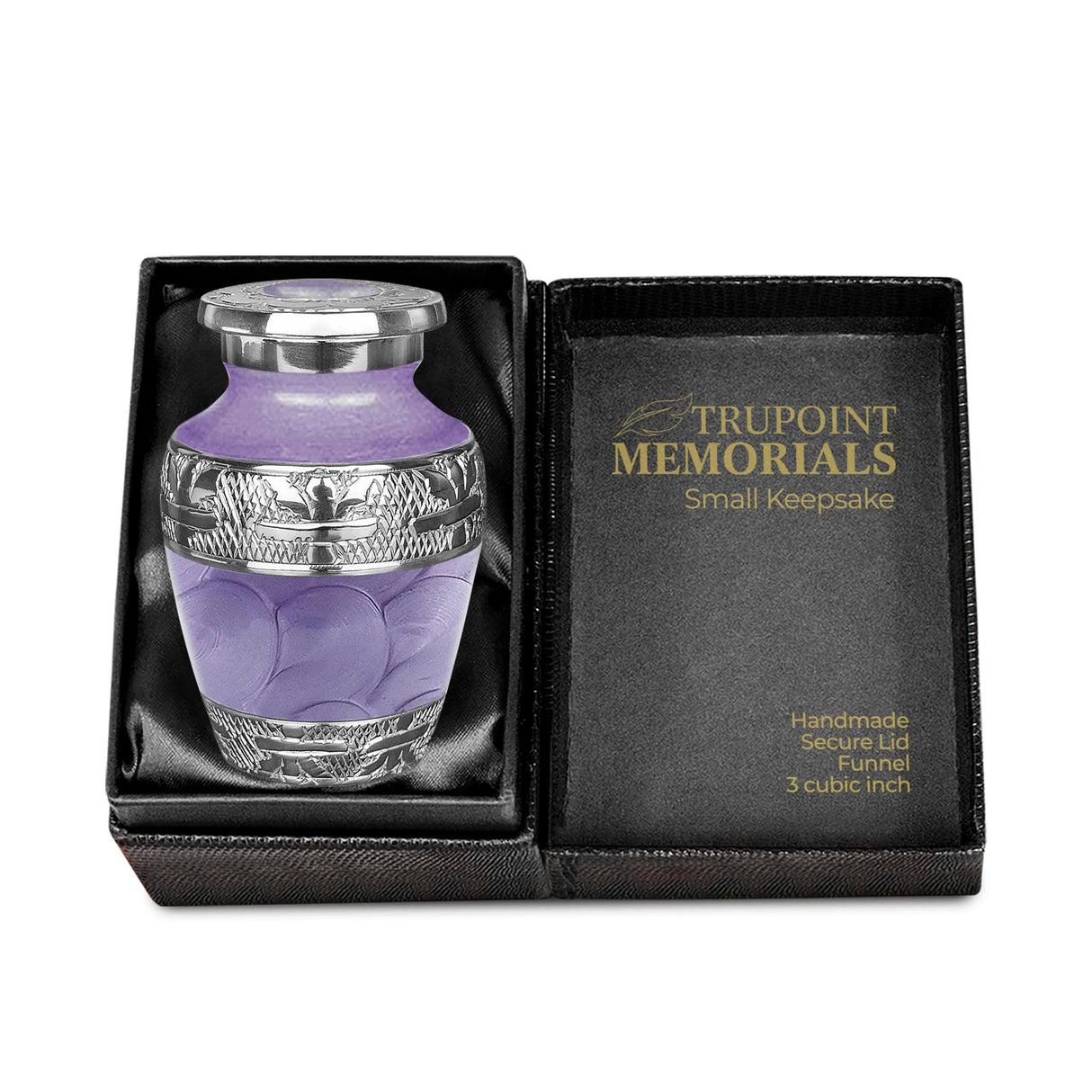 Trupoint Memorials Cremation Urn for Ashes for Women Female, Urns for Human Ashes Male, Engraved Mother of Pearl Funeral Urn for Adult Man, Silver Lining Large White