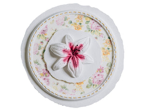 Biodegradable Urn for Human Ashes (The Lily at Peace) Burial Urn, Floats in Water, for Cremation, Ocean Scattering for Ashes, Adult Size W-302