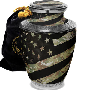 Army Cremation Urn for Ashes Adult Male - Beautifully Handcrafted Decorative Urns & Personalized Military Urns for Human Ashes Adult Man OCP