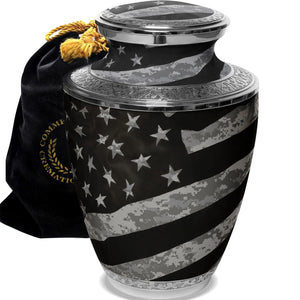 Military Cremation Urn for Ashes Adult Male - Beautifully Handcrafted Decorative Urns & Personalized Army Urns for Human Ashes Adult Man Traditional Camouflage