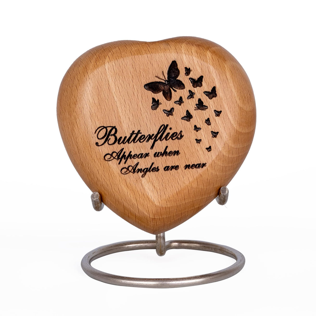 Wooden Heart Keepsake Urns For Human Ashes Adult Male, Female - Cremation Urn Small Mini Decorative Funeral, Urns for Mom, Dad, Men, Infant, Child - Because Someone We Love is in Heaven