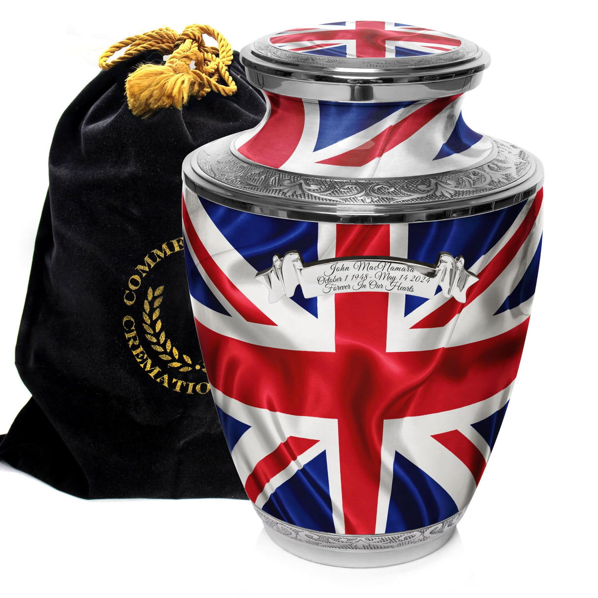 American Flag Cremation Urn for Ashes Adult Male - Beautifully Handcrafted Patriotic & Personalized Cremation Urns for Human Ashes Adult Man for Veteran or Patriot