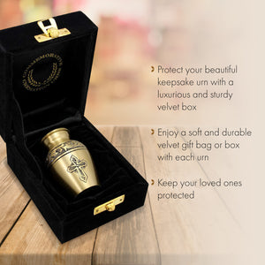 Bronze Cross Cremation Urn for Ashes Adult Male - Personalized Cremation Urns for Human Ashes Adult Man Decorative Urns - Beautifully Handcrafted Cross Urn