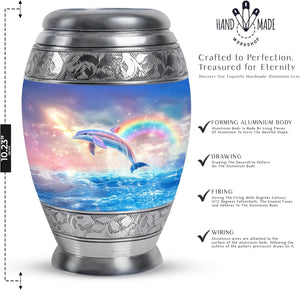 Dolphin Urn for Ashes - Funeral Urns of Human Ashes Adult Female - Cremation Urns for Men & Women - Companion Urn for Mom