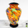Hand Blown Glass Modern Urn for Ashes Adult Male – Large Cremation Urns for Human Ashes – Memorial Funeral Urn for Men & Women, Home Display, or Burial (Black/Silver, Adult)