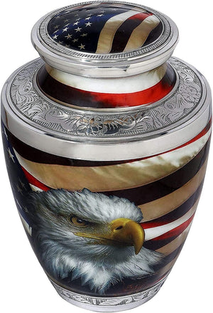 Bold & Divine American Flag Patriotic and Veteran Cremation Urns for Human Ashes Adult Male | Funeral Decorative Urn for Men, Police Dog K9, Army Firefighter