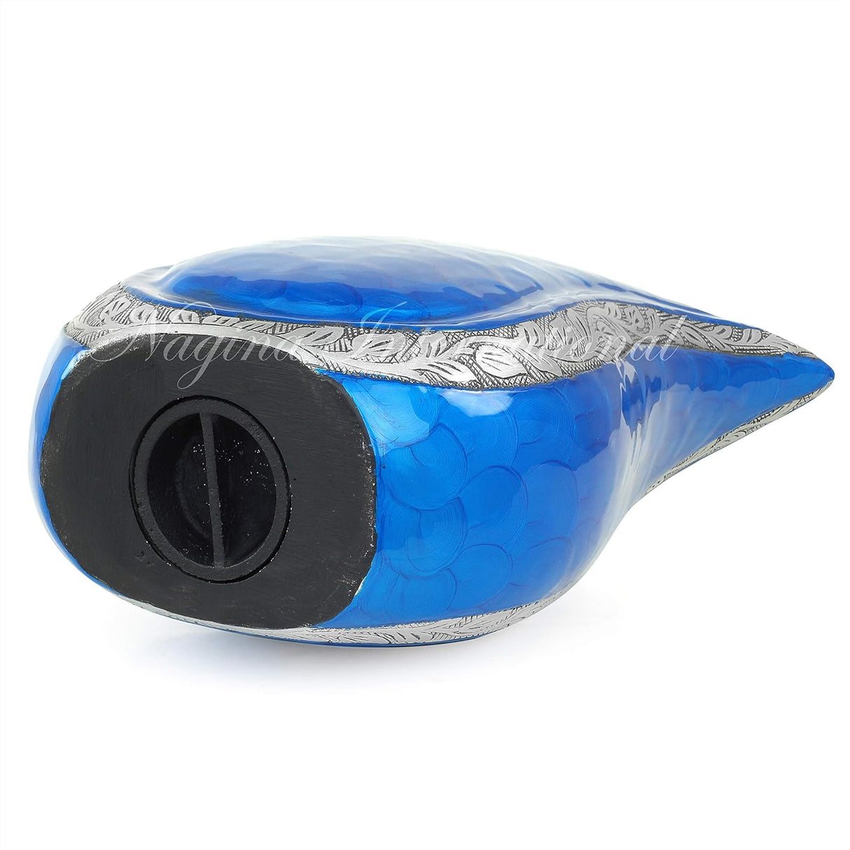 10" Teardrop Chiseled Aluminum Funeral Ashes Urn for Adults and Pets | Cremation Metal Storage with Lid