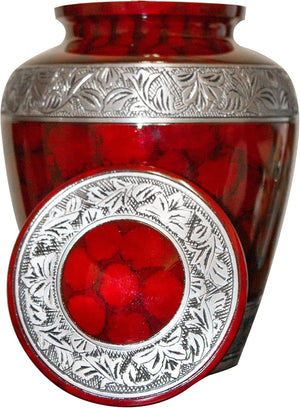 Extra Large Companion Human Funeral Cremation Urn, Personalized Double Urn for Two Adults (Red)