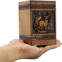 Deer Wooden Urn,Handmade Rosewood Rectangular Urn, Hand Carved Deer and Tree Design, Male Female Ashes,Decorative Urn Size Small 40 Cubic Inches Keepsake