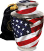 American Flag Cremation Urn for Ashes Adult Male - Beautifully Handcrafted Patriotic & Personalized Cremation Urns for Human Ashes Adult Man for Veteran or Patriot