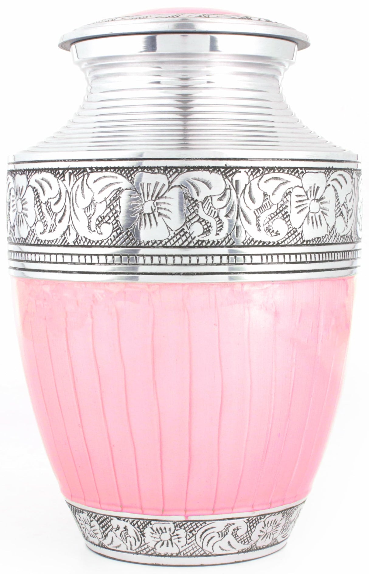 Decorative Burial Urn for Human Ashes Adult Female and Male 200+ Cubic Inches, Handcrafted Funeral Memorial Cremation Urn Affordable Urn for Human Ashes (Silver Black) ALPHA Living HOME