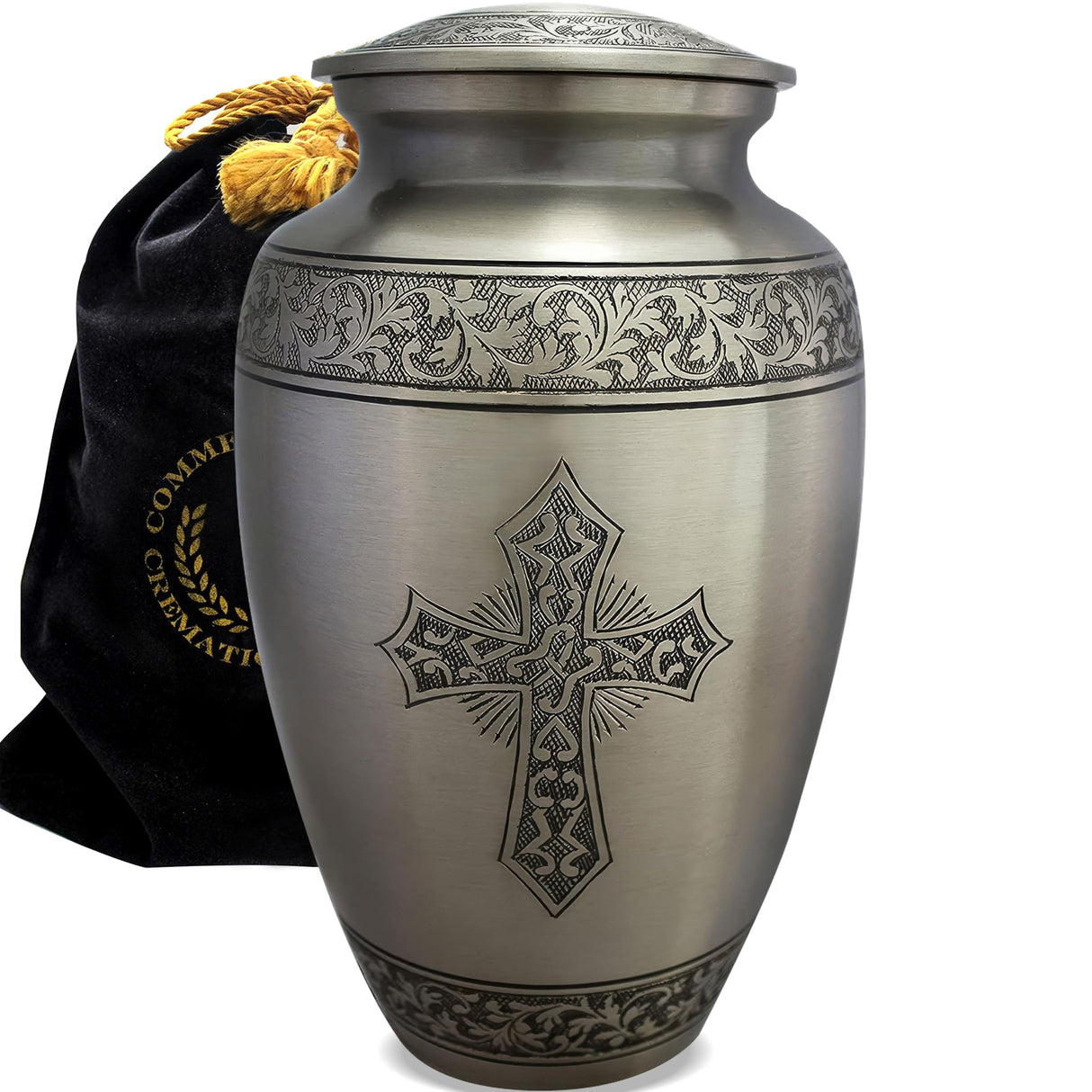 Bronze Cross Cremation Urn for Ashes Adult Male - Personalized Cremation Urns for Human Ashes Adult Man Decorative Urns - Beautifully Handcrafted Cross Urn