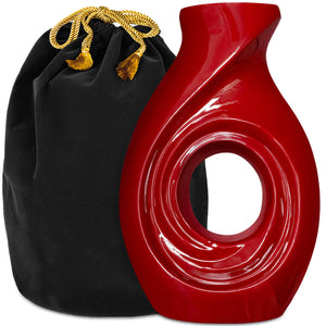 Hand Blown Glass Modern Urn for Ashes Adult Male – Large Cremation Urns for Human Ashes – Memorial Funeral Urn for Men & Women, Home Display, or Burial (Black/Silver, Adult)