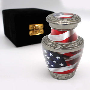 American Flag Cremation Urn for Ashes Adult Male - Beautifully Handcrafted Patriotic & Personalized Cremation Urns for Human Ashes Adult Man for Veteran or Patriot