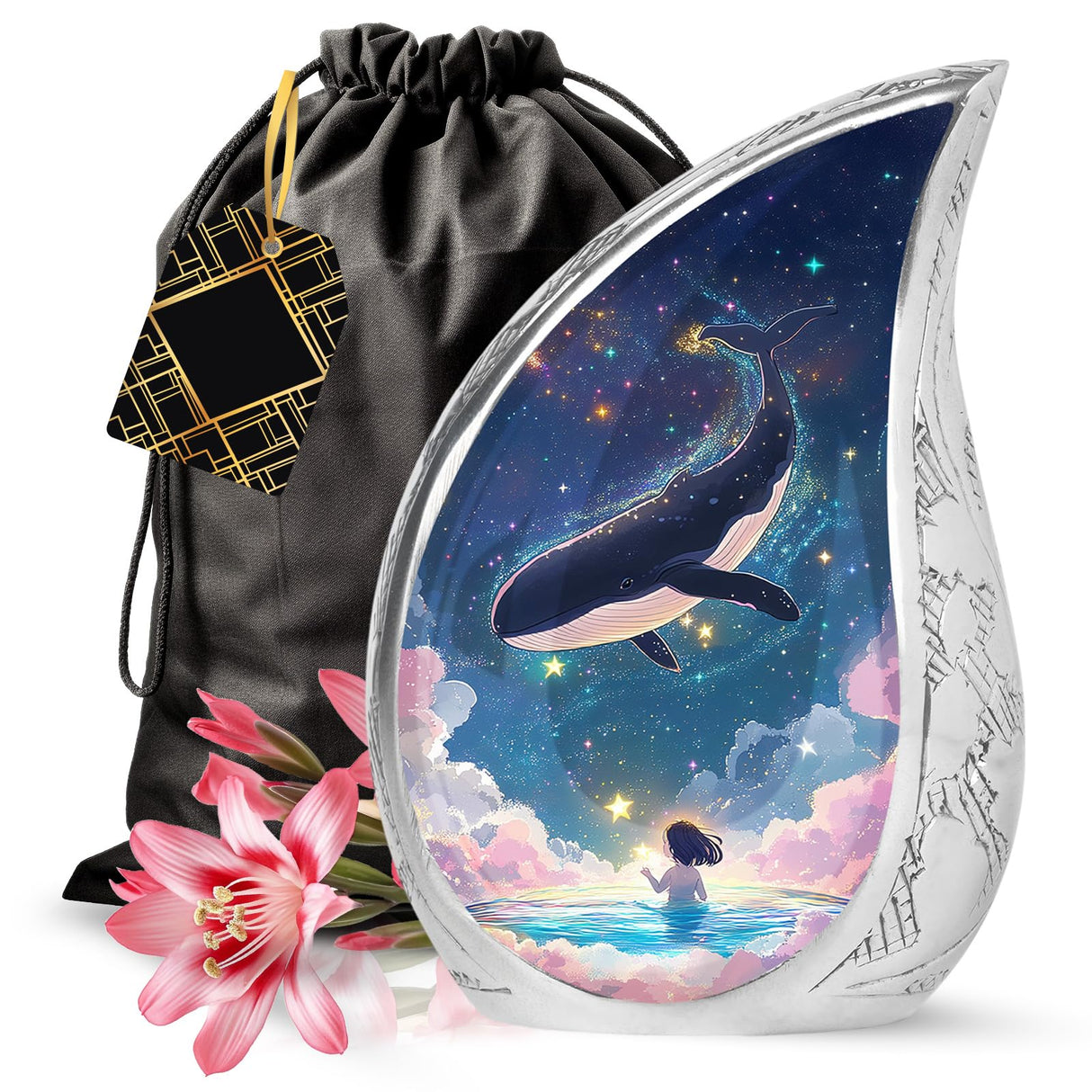 Yatskia Stained Glass Mini Urns for Human Ashes, Small Urn for Ashes Adult Male, (Pack of 1, 3 Inch)