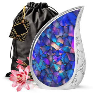 Yatskia Stained Glass Mini Urns for Human Ashes, Small Urn for Ashes Adult Male, (Pack of 1, 3 Inch)