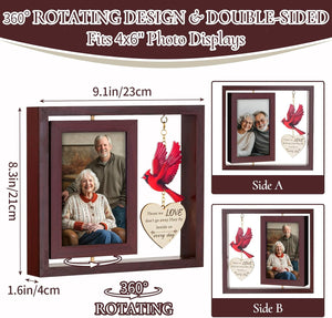Sympathy Gifts for Loss of Loved One: Double 4x6 Photos, Cardinal Memorial Picture Frame for Mother, Remembrance Gift in Loving Memory with Touching Text