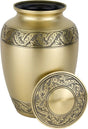 Classic Laurel Gold Cremation Urn for Ashes - Extra Large, Brass, Gold Companion Urn, Extra Large Adult Sized Cremation Urn, 11.625 Inches High
