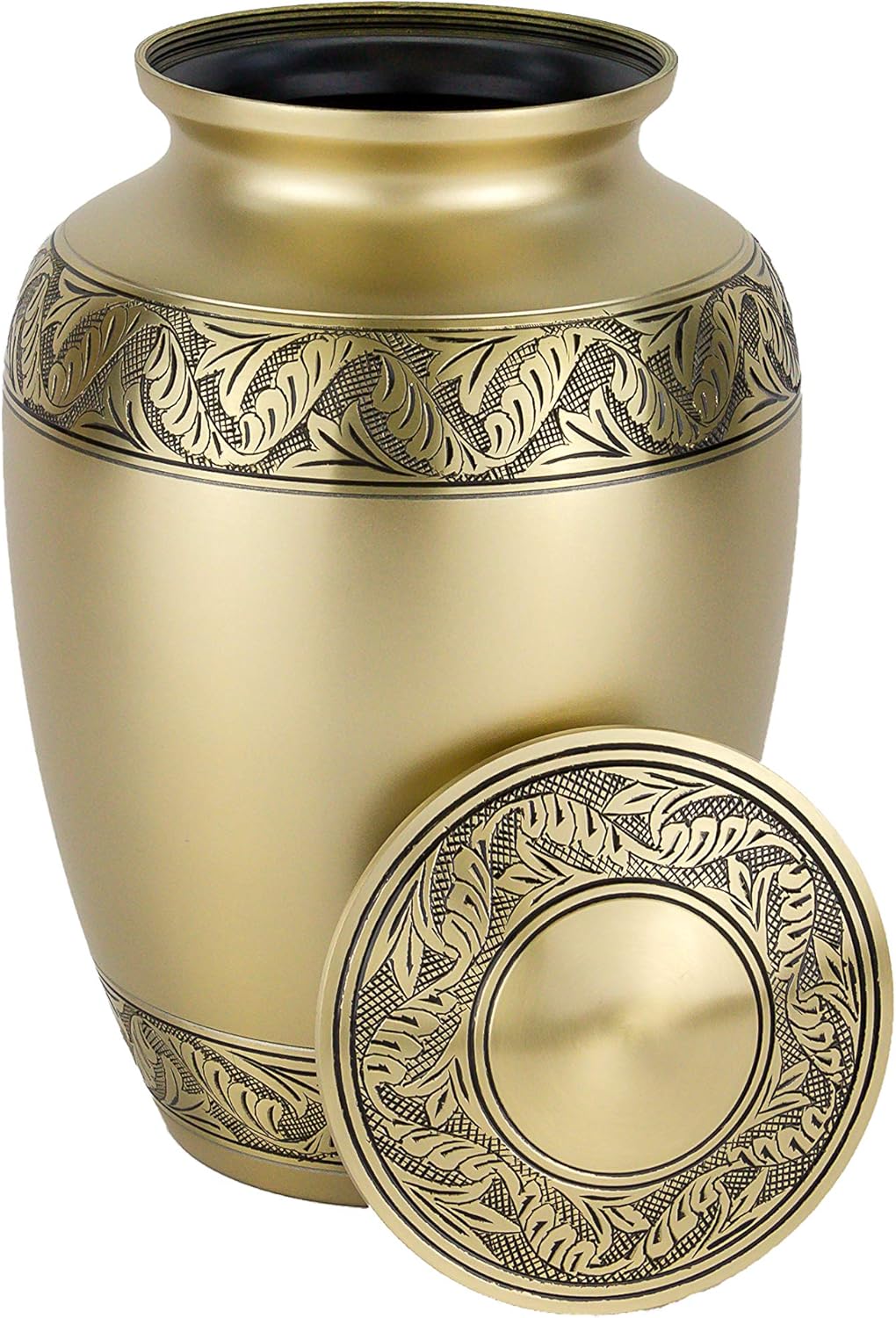 Classic Laurel Gold Cremation Urn for Ashes - Extra Large, Brass, Gold Companion Urn, Extra Large Adult Sized Cremation Urn, 11.625 Inches High