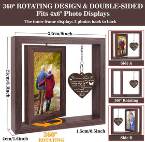Memorial Sympathy Gifts for Loss of Loved One, Bereavement Gift for Loss of Mom Dad Memorial Picture Frame, Remembrance Condolence Funeral Sentimental In Memory of Loved One Gifts, Display Two 4x6 Photos