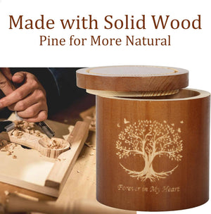 Plant Urn Wooden Tree of Life Urns with Candelabra Or Glass Planter,Small Urns for Human Ashes Keepsake,Memorial Keepsake Urn for Human Ashes,Small Cremation Earn for Adult Male Female