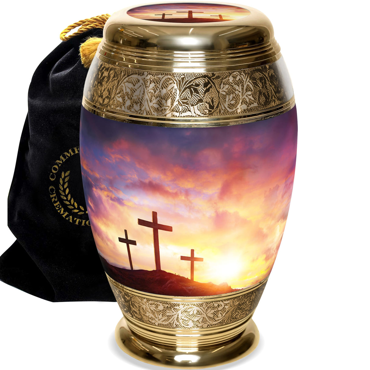 Bronze Cross Cremation Urn for Ashes Adult Male - Personalized Cremation Urns for Human Ashes Adult Man Decorative Urns - Beautifully Handcrafted Cross Urn