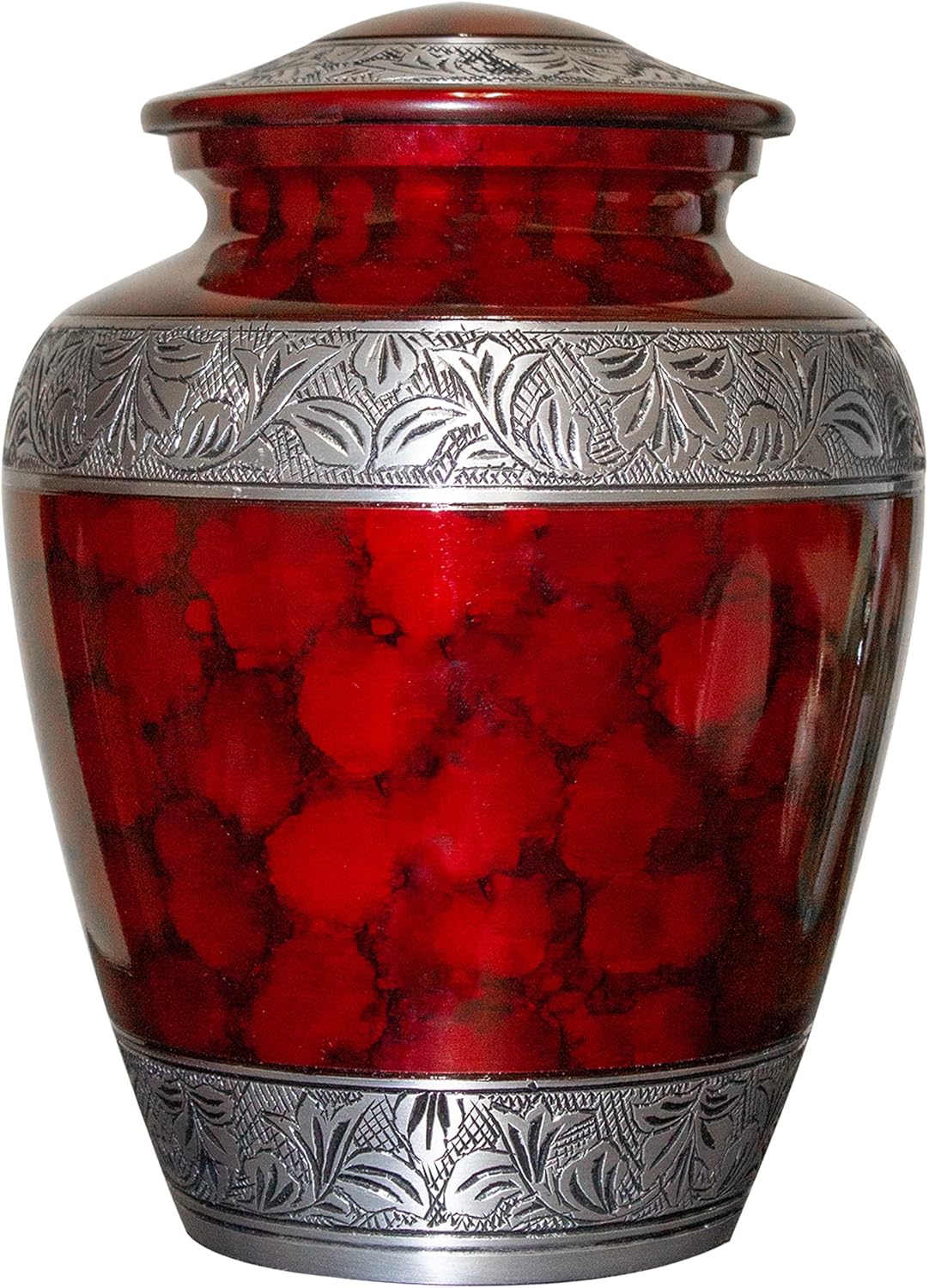 Extra Large Companion Human Funeral Cremation Urn, Personalized Double Urn for Two Adults (Red)