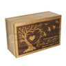 Wooden Box Funeral Cremation Urns for Human Ashes Adult Large - Burial Urns for Columbarium - Tree of Life Flying Bird (250 Cubic Inches, Twin Tree - Heart)