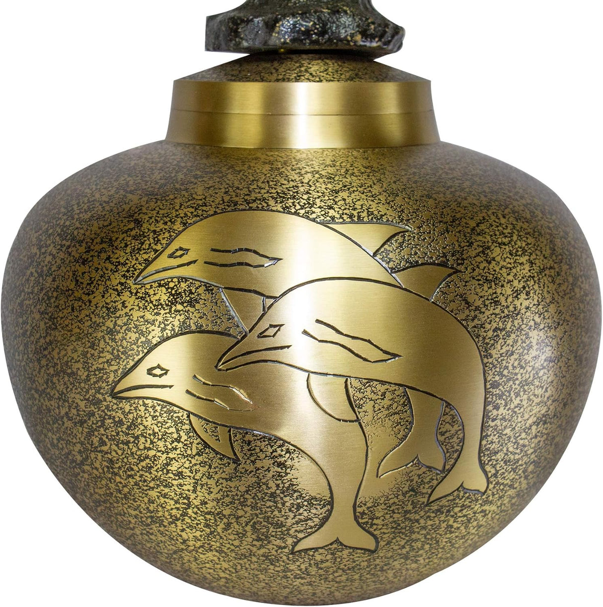 Dolphin Cremation Urn, Urns for Human Ashes, Adult Size Brass Dolphin Funeral Urn