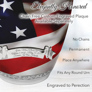 American Flag Cremation Urn for Ashes Adult Male - Beautifully Handcrafted Patriotic & Personalized Cremation Urns for Human Ashes Adult Man for Veteran or Patriot