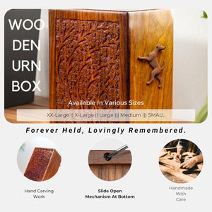 Artisans Crafted Premium Rosewood Decorative Hand Carved Wooden Urns | Carved with Precision | Memorial Wooden Urns for Loved Ones | Nagina International (X-Large)