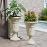 23" Tall Plastic Urn Planter (2-Pack) – Planters for Outdoor Plants with Drainage Holes & Trophy Design, Heavy-Duty Classic Indoor Large Flower Pots for Home Garden, Front Porch & Decor, Black