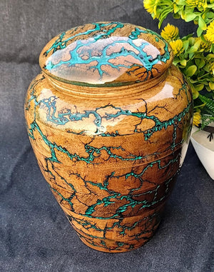 Resin and Wooden Cremation Urn for Human Ashes Male/Female, Cremation Adult Funeral Urn Box, Personalized Urn for Human Ashes - Custom Urn for Ashes (Small)