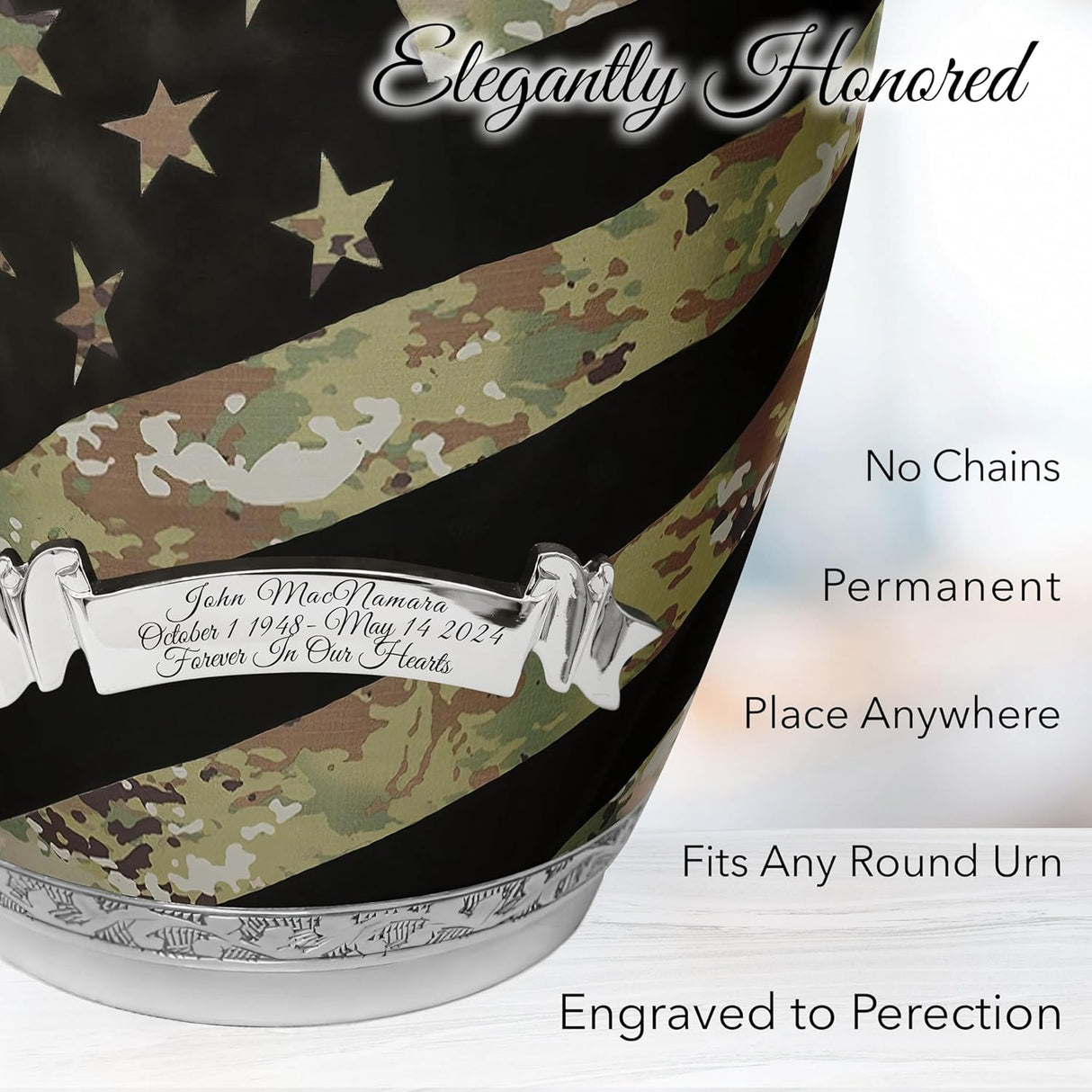 Army Cremation Urn for Ashes Adult Male - Beautifully Handcrafted Decorative Urns & Personalized Military Urns for Human Ashes Adult Man OCP