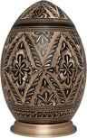 Black and Gold Cremation Urn by Liliane Memorials - Urns for Human Ashes Remains - Brass - Suitable for Funeral Cemetery Burial or Niche - Large Size for Adults up to 200 lbs - Egg Shape