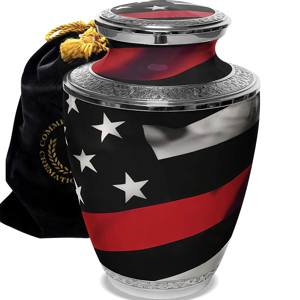 American Flag Cremation Urn for Ashes Adult Male - Beautifully Handcrafted Patriotic & Personalized Cremation Urns for Human Ashes Adult Man for Veteran or Patriot