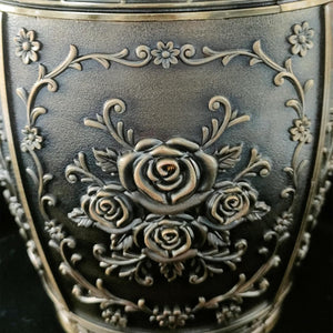 Keepsake Rose Urns for Human Ashes Medium Cremation Burial Urn for Adult Human Ashes Beautiful Zinc Alloy Decorative Funeral Urns, 7.1" H x 4.7" L（Bronze）