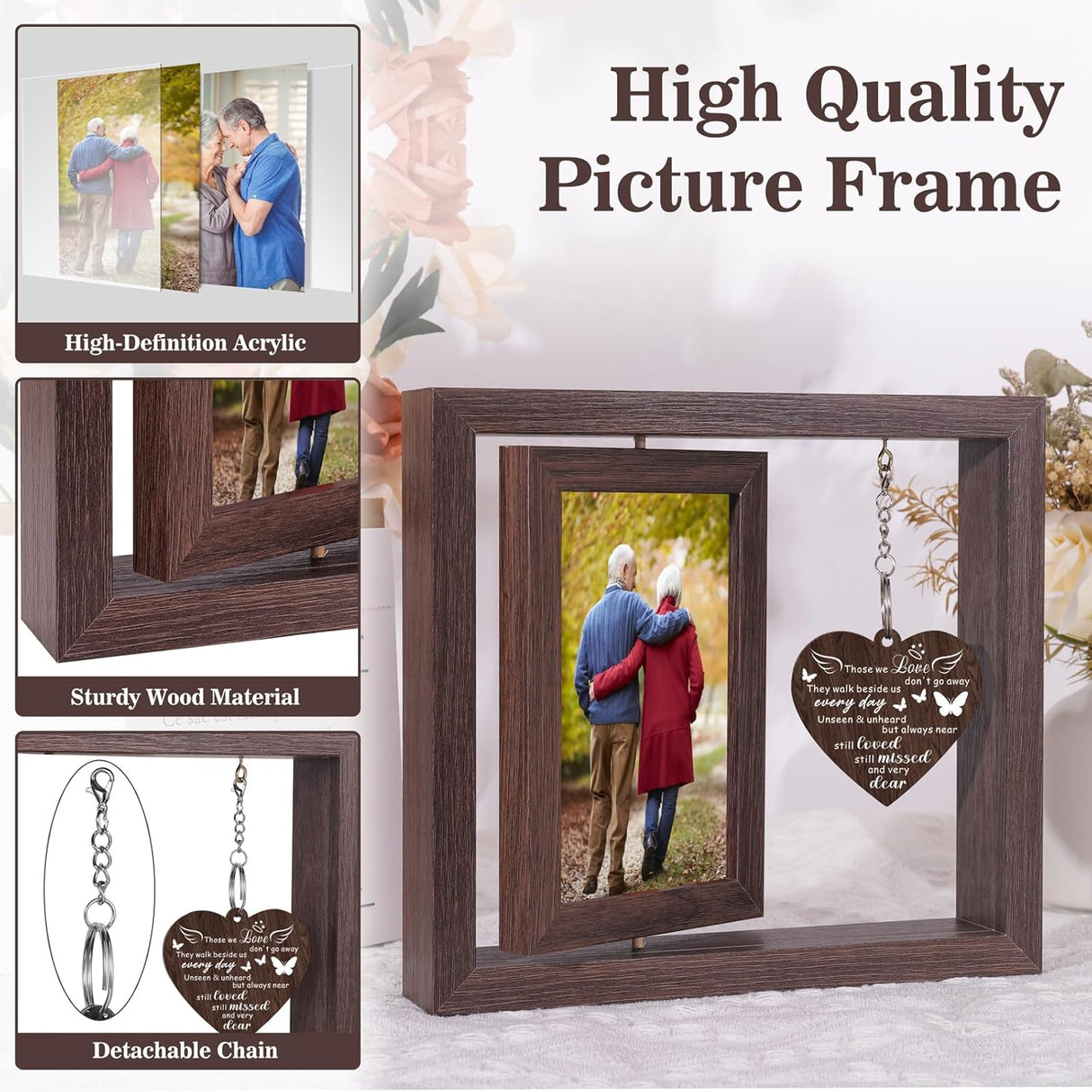 Memorial Sympathy Gifts for Loss of Loved One, Bereavement Gift for Loss of Mom Dad Memorial Picture Frame, Remembrance Condolence Funeral Sentimental In Memory of Loved One Gifts, Display Two 4x6 Photos