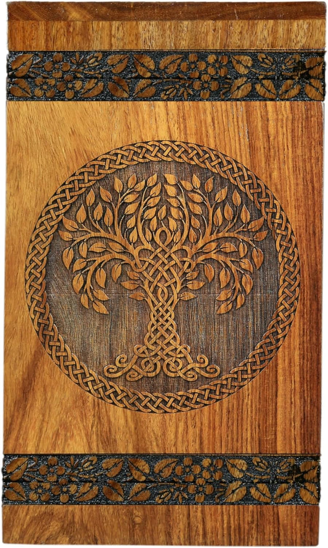 Wooden Cremation Urn for Ashes - Tree of Life Urns, Elegant Funeral and Memorial Urn for Adults, Children, Pets, and Loved Ones, Keepsake Urns for Smaller Remembrances (Medium 180 Cubic inches)