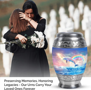 Dolphin Urn for Ashes - Funeral Urns of Human Ashes Adult Female - Cremation Urns for Men & Women - Companion Urn for Mom